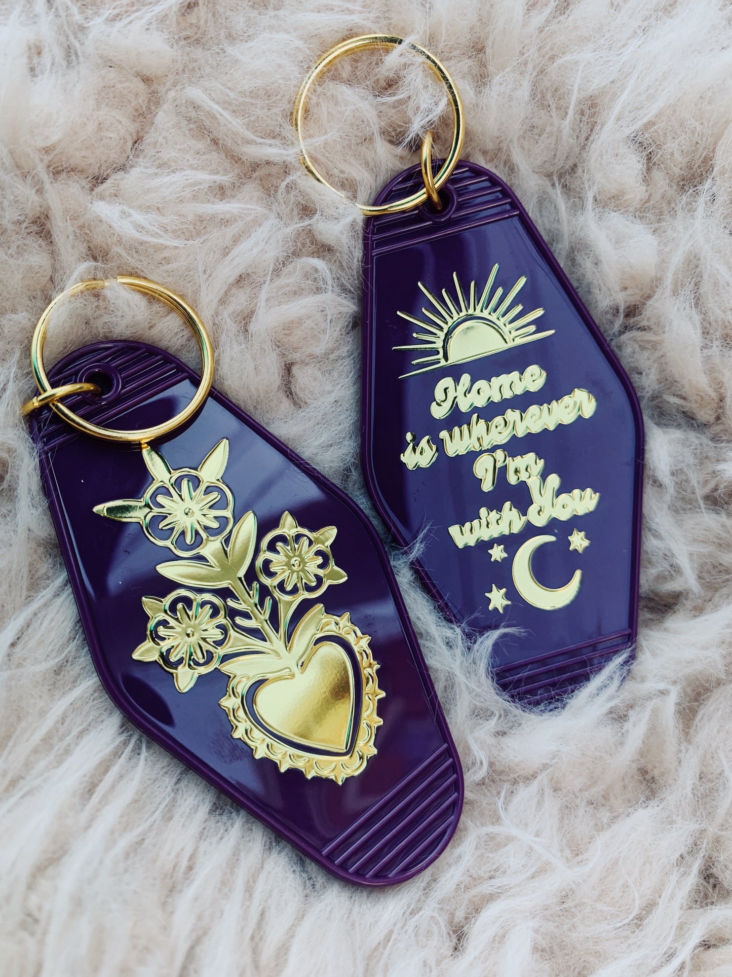 Home is Wherever I’m With You Retro Keychain
