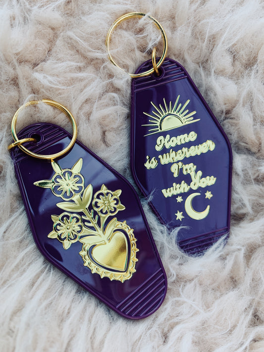 Home is Wherever I’m With You Retro Keychain